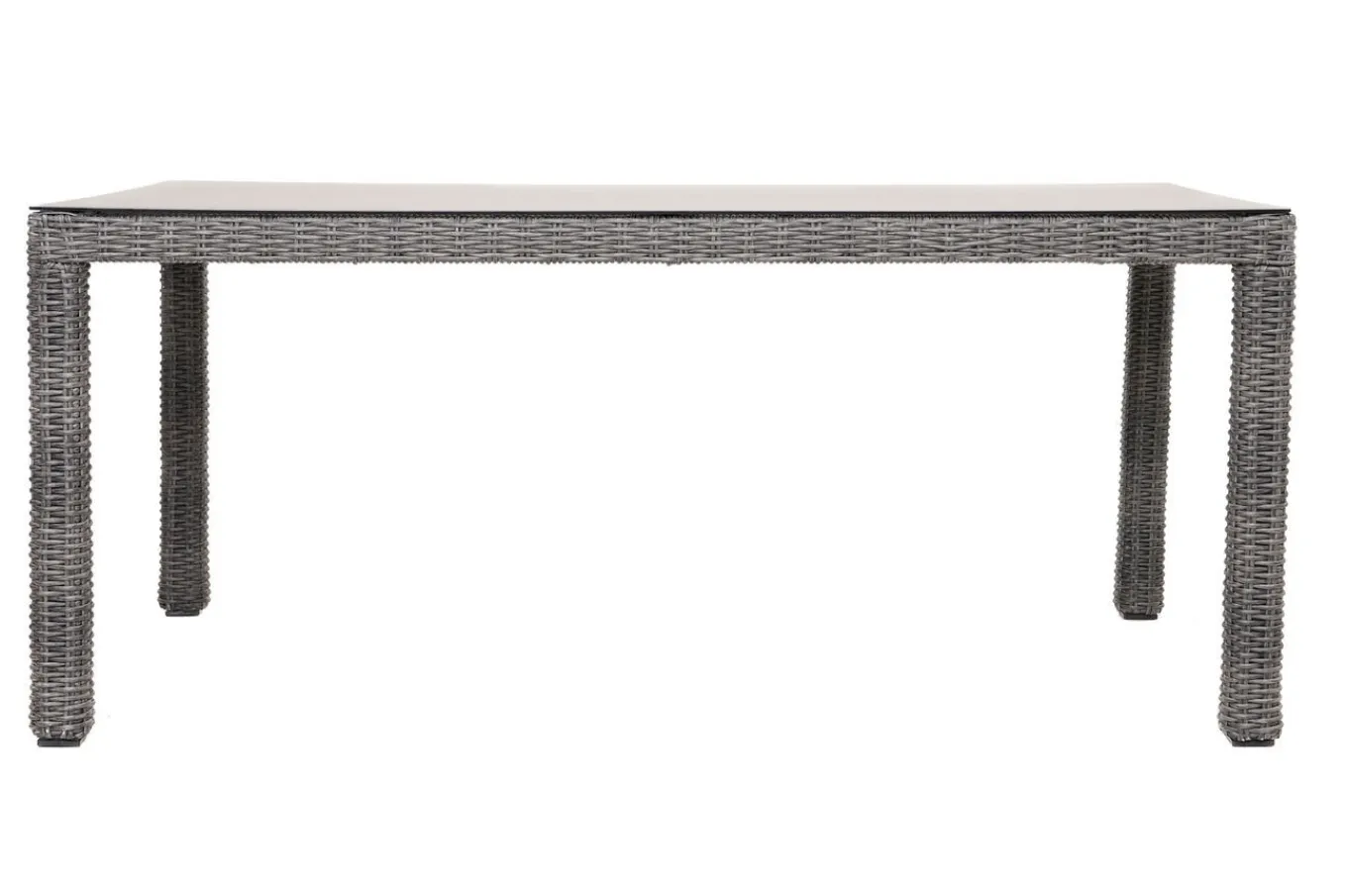 New ExklusivmodellRocking Comfort Esstisch, grau-braun-meliert, Alu/Polyrattan/Glaskeramik, 180x110 cm, pulverbeschichtet Gartentische