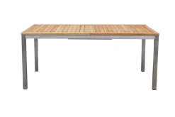 Discount Falun Garten-Essgruppe mit 8 Sesseln, braun, Edelstahl/Teakholz, 200 x 100 cm ausziehbar, stapelbar, FSC®-zertifiziertes Produkt Edelstahl-Gartenmöbel