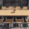 Discount Falun Garten-Essgruppe mit 8 Sesseln, braun/silber, Teakholz/Edelstahl, 220/340 x 100 cm, ausziehbar stapelbar FSC®-zertifiziert Garten-Essgruppen
