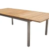 Outlet Falun Garten-Essgruppe, braun, Teakholz/Edelstahl, Ausziehtisch 180/240 x 100 cm, inkl. 6 Stapelsessel, FSC®-zertifiziertes Produkt Garten-Essgruppen
