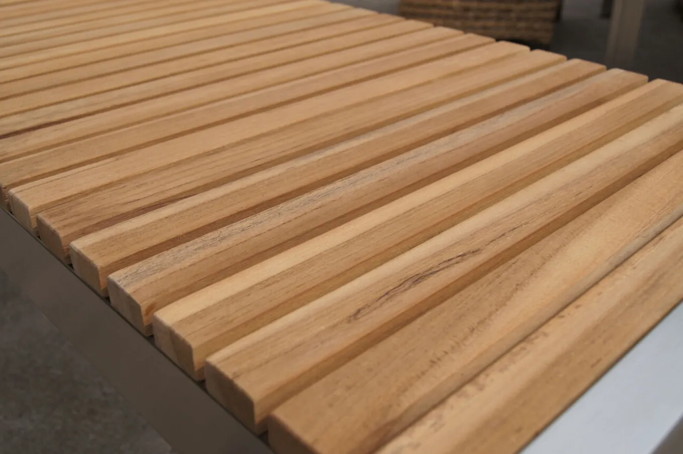 Falun Garten-Essgruppe, braun/silber, Edelstahl/Teakholz, 180 x 90 cm Tisch und 2 Bänke 160 x 38 cm Garten-Essgruppen