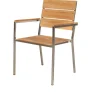 Outlet Falun Garten-Essgruppe mit 8 Sesseln, braun, Teakholz/Edelstahl, 180/240 x 100 cm, ausziehbar, stapelbar, FSC®-zertifiziertes Produkt Garten-Essgruppen|Edelstahl-Gartenmöbel