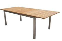 Outlet Falun Garten-Essgruppe mit 8 Sesseln, braun, Teakholz/Edelstahl, 180/240 x 100 cm, ausziehbar, stapelbar, FSC®-zertifiziertes Produkt Garten-Essgruppen|Edelstahl-Gartenmöbel