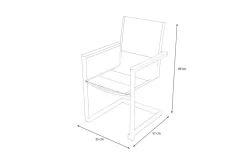 Discount Freischwinger, silber, Edelstahl/Textilene, padded, Armlehnen aus Teakholz Gartenstühle & Gartensessel
