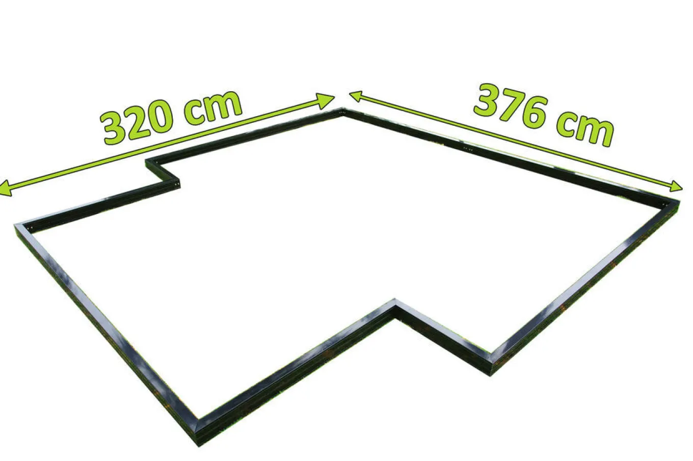 Best Fundament für Gewächshaus 22283, schwarz, Alu, 320x376x9cm, pulverbeschichtet Gewächshaus