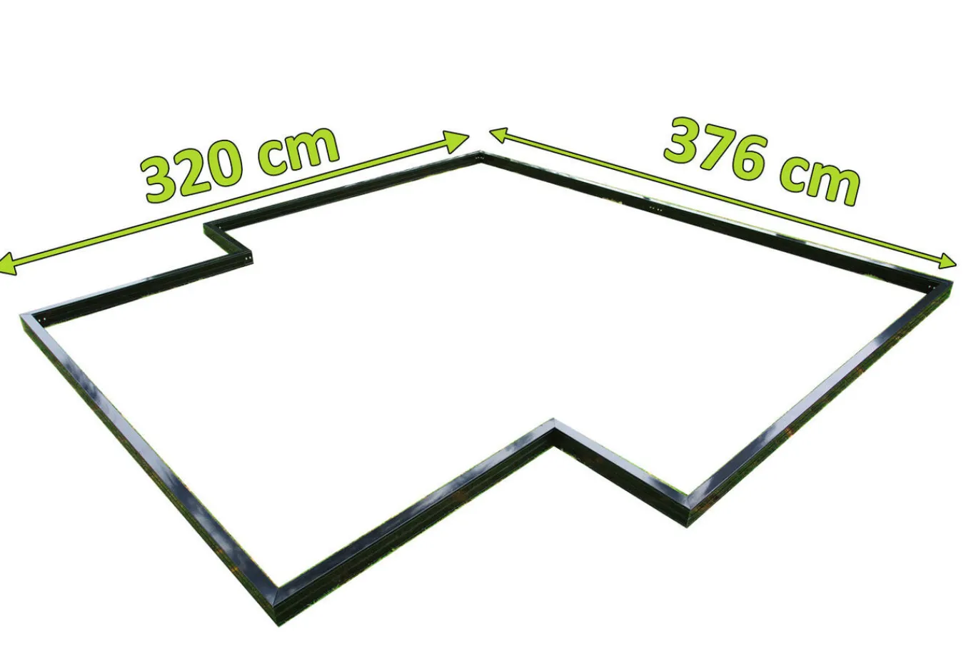 Best Fundament für Gewächshaus 22283, schwarz, Alu, 320x376x9cm, pulverbeschichtet Gewächshaus
