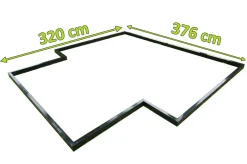 Best Fundament für Gewächshaus 22283, schwarz, Alu, 320x376x9cm, pulverbeschichtet Gewächshaus