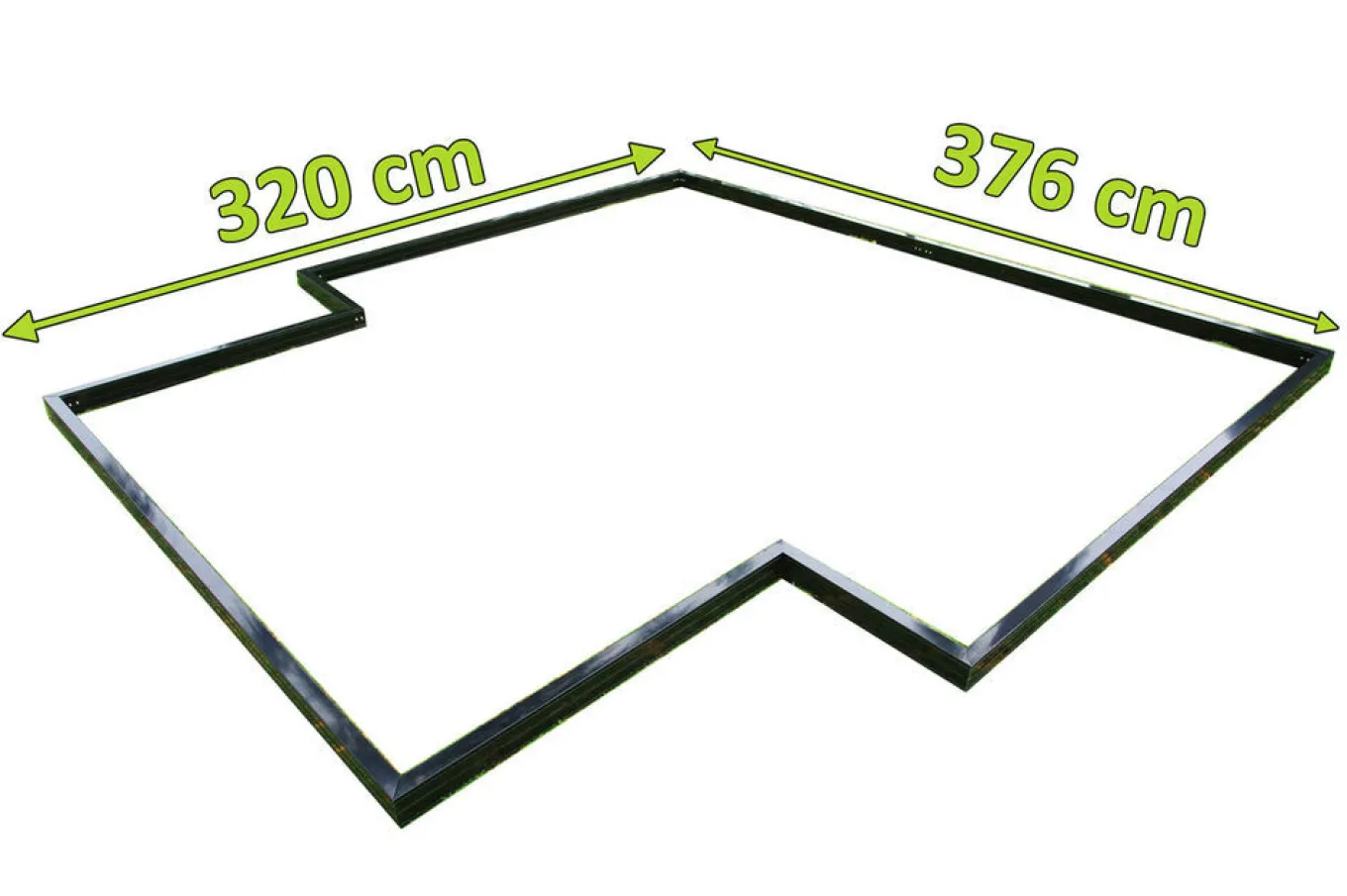 Best Fundament für Gewächshaus 22283, schwarz, Alu, 320x376x9cm, pulverbeschichtet Gewächshaus