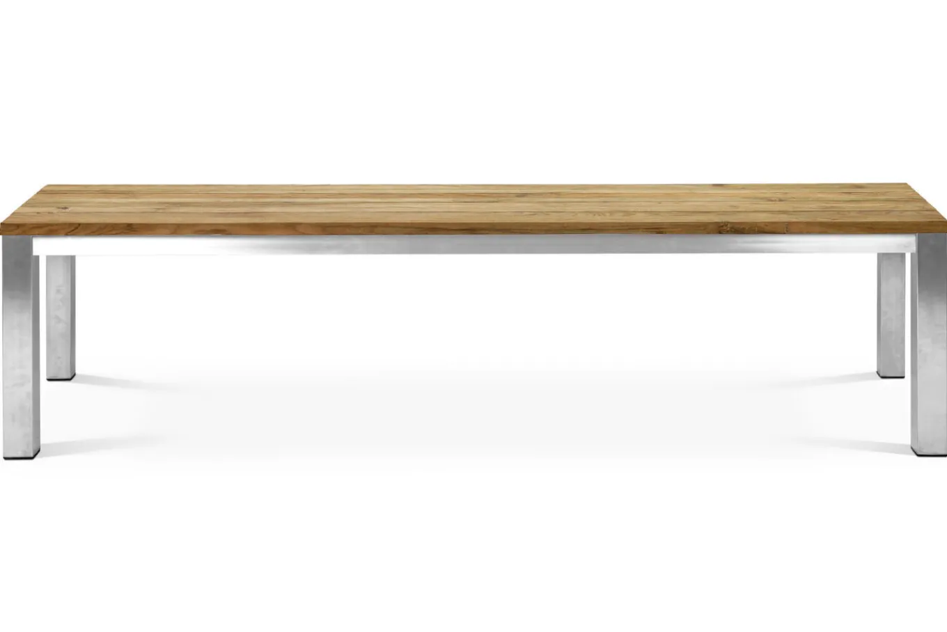 Hot Gartenbank, Edelstahl/recyceltes Teak, 160x40x45cm, rustikal gebürstet, FSC®-zertifiziertes Produkt Gartenbänke & Gartensofas