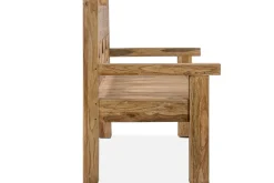 Gartenbank, natur, recyceltes Teak, 160x73cm, mit Rücken- und Armlehnen, rustikal gebürstet Gartenbänke & Gartensofas