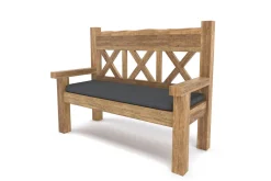 Gartenbank, natur, recyceltes Teak, 160x73cm, mit Rücken- und Armlehnen, rustikal gebürstet Gartenbänke & Gartensofas