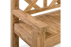 Gartenbank, natur, recyceltes Teak, 160x73cm, mit Rücken- und Armlehnen, rustikal gebürstet Gartenbänke & Gartensofas