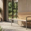 New Gartenbank, Teakholz/Edelstahl, 2-Sitzer, 130x55x80cm, FSC®-zertifiziertes Produkt Gartenbänke & Gartensofas