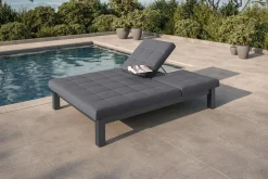 Hot Garten-Doppelliege, dunkelgrau, Alu/Polyester, 200 x 150 cm, inkl. Mitteltisch, witterungsbeständig Gartenliegen|Aluminium-Gartenmöbel