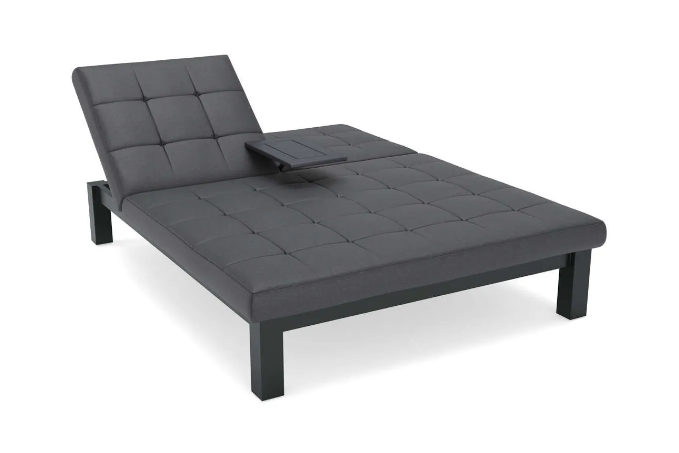 Hot Garten-Doppelliege, dunkelgrau, Alu/Polyester, 200 x 150 cm, inkl. Mitteltisch, witterungsbeständig Gartenliegen|Aluminium-Gartenmöbel