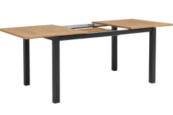 Outlet Garten-Essgruppe, anthrazit matt, Alu / Teak / Textil, Tisch 150/210x90cm, 8 Klappstühle Garten-Essgruppen|Aluminium-Gartenmöbel