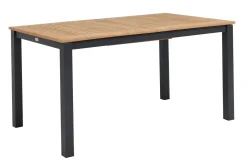 Outlet Garten-Essgruppe, anthrazit matt, Alu / Teak / Textil, Tisch 150/210x90cm, 8 Klappstühle Garten-Essgruppen|Aluminium-Gartenmöbel