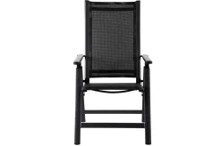 Clearance Garten-Essgruppe, anthrazit matt, Alu/Spraystone/Textilen, 160x95 cm, 6 Klappstühle, verstellbar Garten-Essgruppen