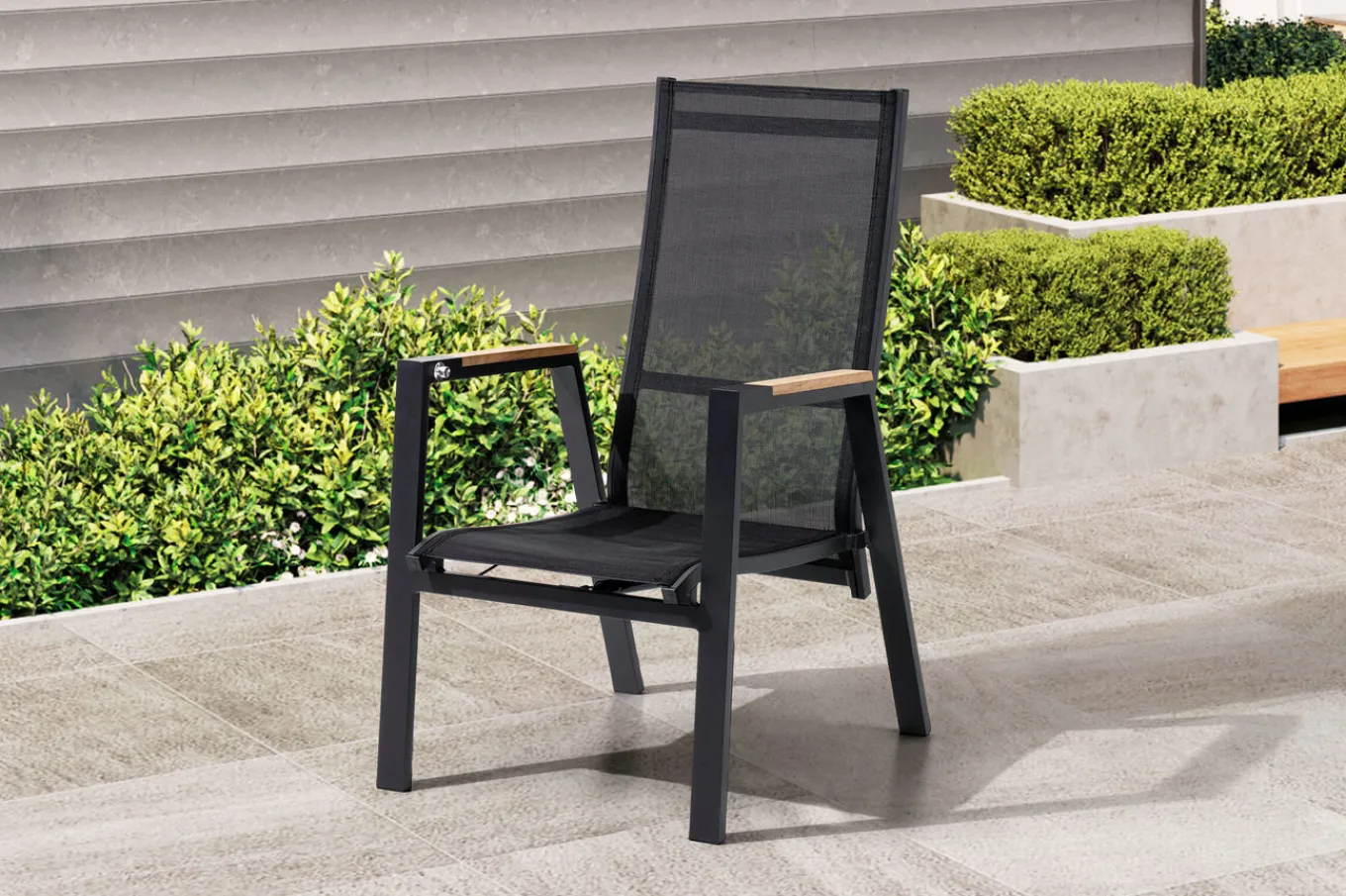Outlet Garten-Essgruppe, anthrazit matt, Alu/Spraystone/Polyester, 160x95 cm, 6 Sessel, inkl. Polster Garten-Essgruppen|Aluminium-Gartenmöbel