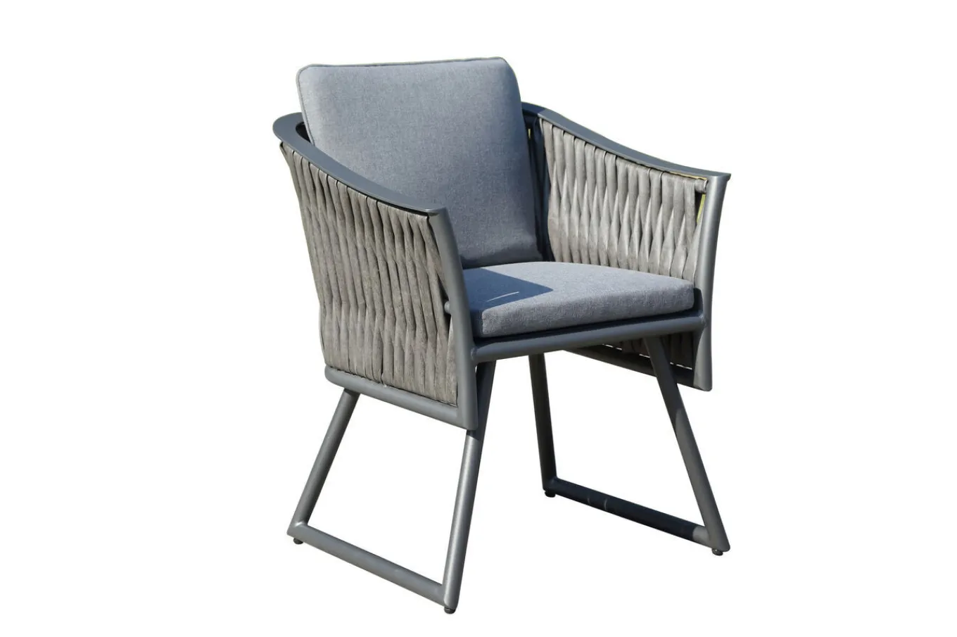 Online Garten-Essgruppe, anthrazit, Alu, Ausziehtisch 180/270x100 cm, 8 Sessel Garten-Essgruppen|Aluminium-Gartenmöbel