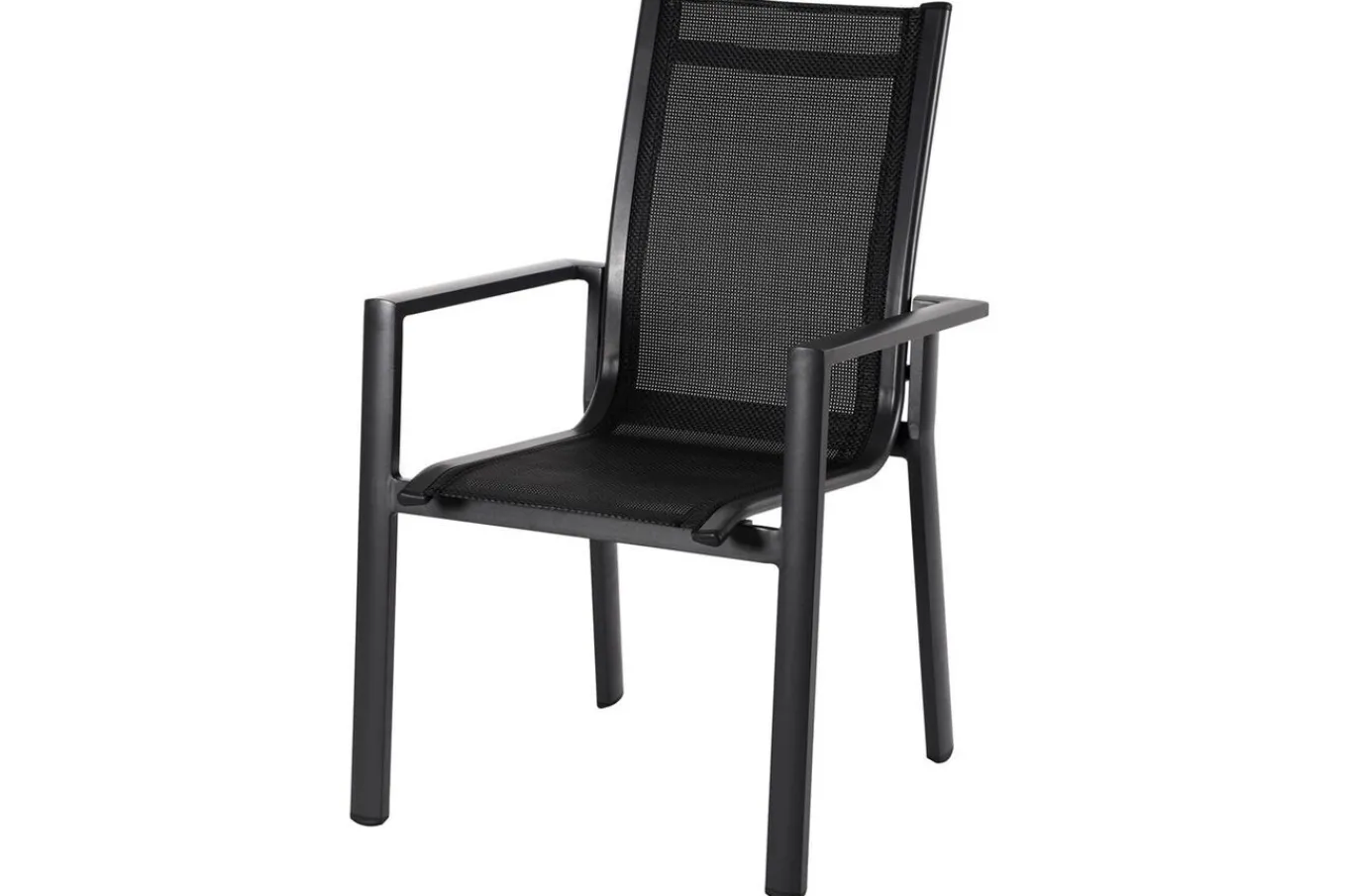 Discount Garten-Essgruppe, anthrazit matt, Alu/Spraystone/Textilen, 160x95 cm, 6 Stapelsessel Garten-Essgruppen