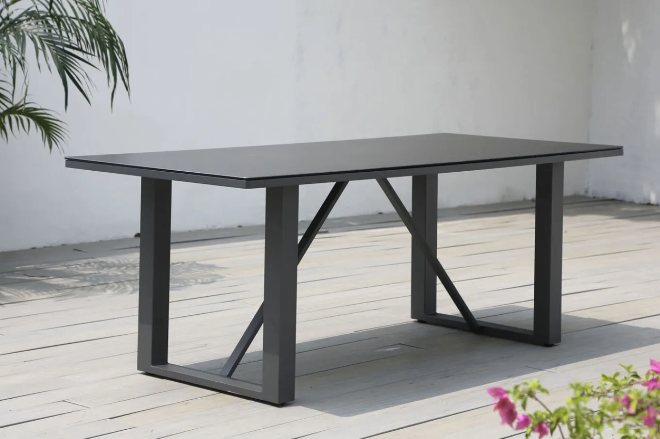 Online Garten-Essgruppe, anthrazit, Aluminium/Glaskeramik, Tisch, 6 Sessel Garten-Essgruppen|Aluminium-Gartenmöbel