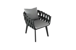 Online Garten-Essgruppe, anthrazit, Aluminium/Glaskeramik, Tisch, 6 Sessel Garten-Essgruppen|Aluminium-Gartenmöbel