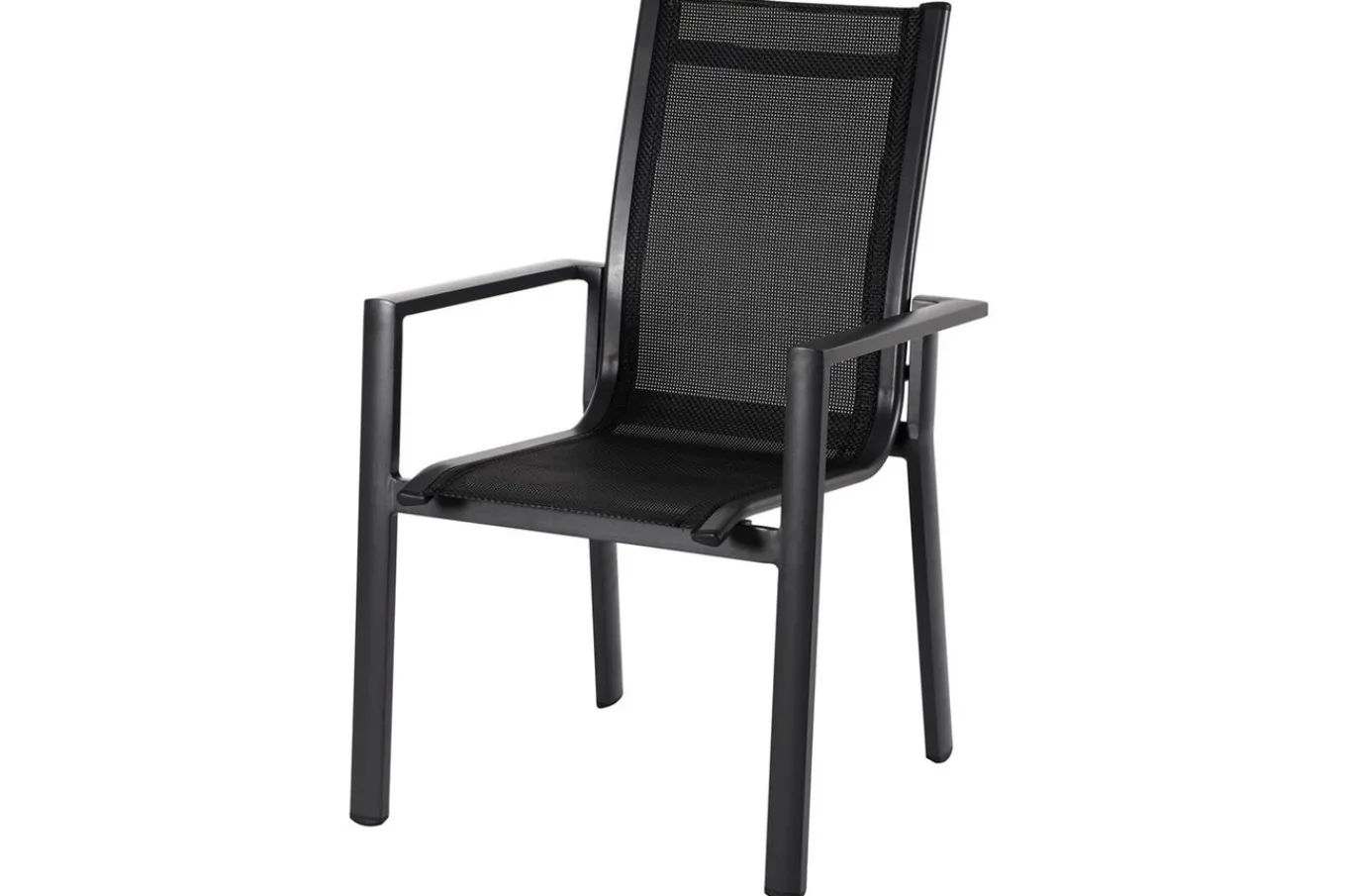 Discount Garten-Essgruppe, anthrazit matt, Alu/Spraystone/Textilen, 160 x 95 cm, 4 Stapelsessel, 2 Klappstühle Garten-Essgruppen