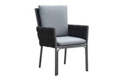 Discount Garten-Essgruppe, anthrazit, Alu, Ausziehtisch 180/270x100 cm, 10 Sessel Garten-Essgruppen|Aluminium-Gartenmöbel