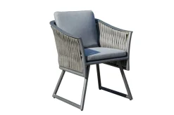 Garten-Essgruppe, anthrazit, Alu, Ausziehtisch 180/270x100 cm, 6 Sessel Garten-Essgruppen|Aluminium-Gartenmöbel