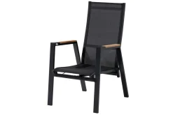 Sale Garten-Essgruppe, Anthrazit Matt, Aluminium/Teak, Ausziehtisch ca. 183/243x100 cm, 8 Sessel Garten-Essgruppen|Aluminium-Gartenmöbel