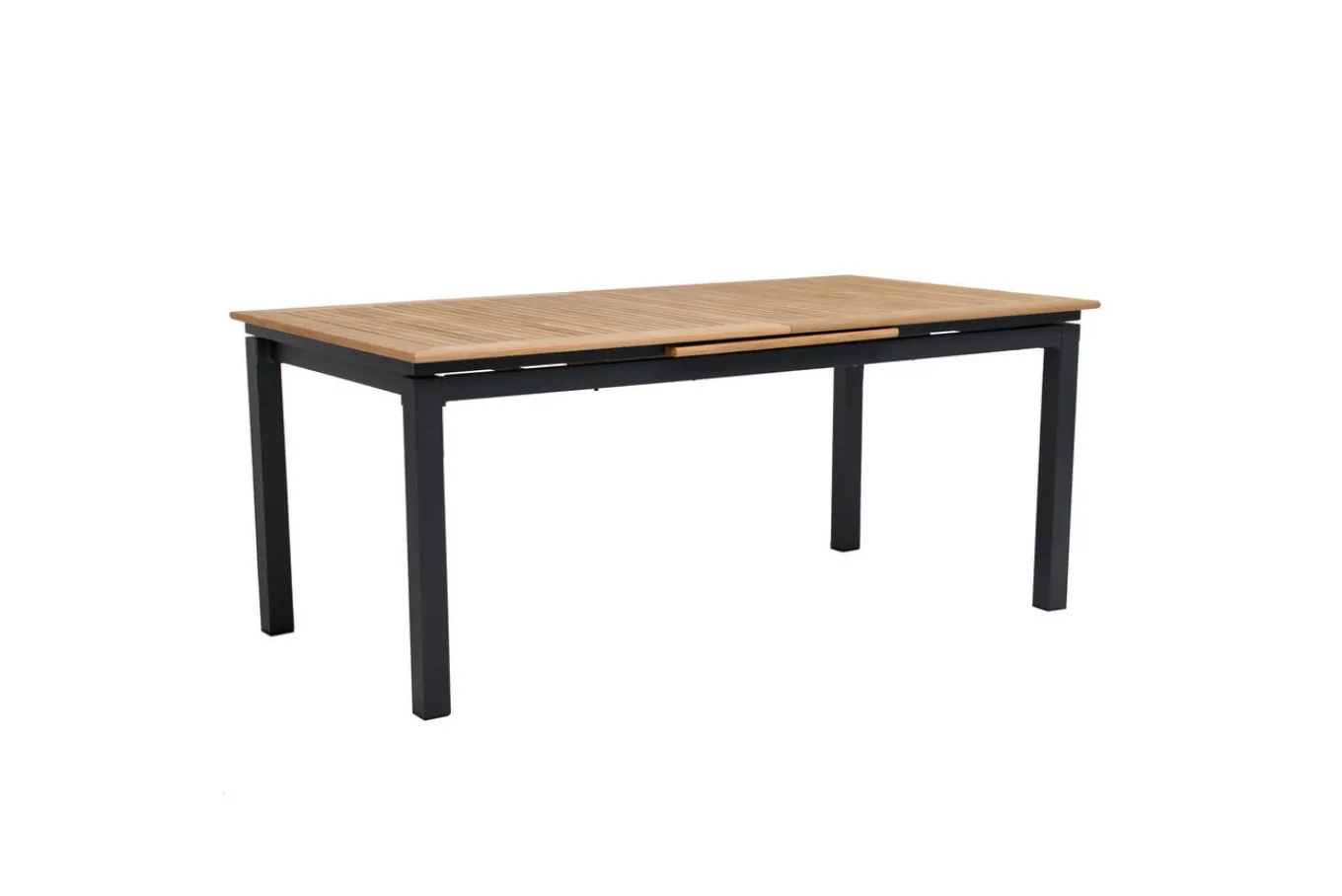 Sale Garten-Essgruppe, Anthrazit Matt, Aluminium/Teak, Ausziehtisch ca. 183/243x100 cm, 8 Sessel Garten-Essgruppen|Aluminium-Gartenmöbel
