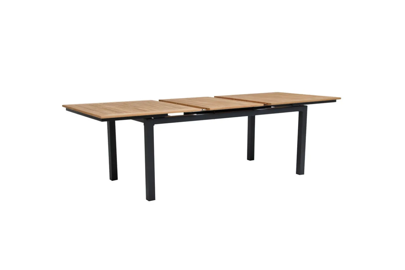 Sale Garten-Essgruppe, Anthrazit Matt, Aluminium/Teak, Ausziehtisch ca. 183/243x100 cm, 8 Sessel Garten-Essgruppen|Aluminium-Gartenmöbel