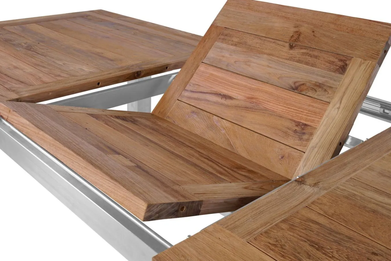 Best Garten-Essgruppe, Edelstahl/recyceltes Teak, 200/260x100 cm, 6 Armlehnensessel, inkl. Polster, FSC®-zertifiziertes Produkt Garten-Essgruppen