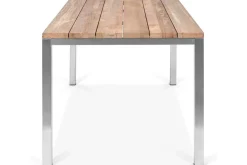Clearance Garten-Essgruppe, Edelstahl/recyceltes Teak, Tisch 180x90 cm, 2 Bänke, FSC®-zertifiziertes Produkt Garten-Essgruppen