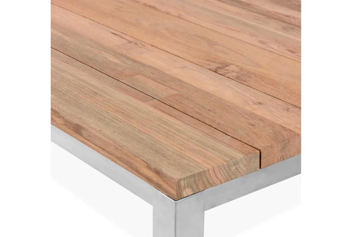 Sale Garten-Essgruppe, Edelstahl/recyceltes Teak, Tisch 180 x 90 cm, 6 Stapelsessel, FSC®-zertifiziertes Produkt Garten-Essgruppen|Edelstahl-Gartenmöbel