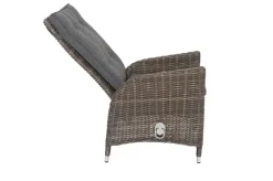Best Garten-Essgruppe, Edelstahl/recyceltes Teak, Tisch 220x100 cm, 6 Hochlehner- Diningsessel, A-Gestell, FSC®-zertifiziertes Produkt Polyrattan-Gartenmöbel|Garten-Essgruppen