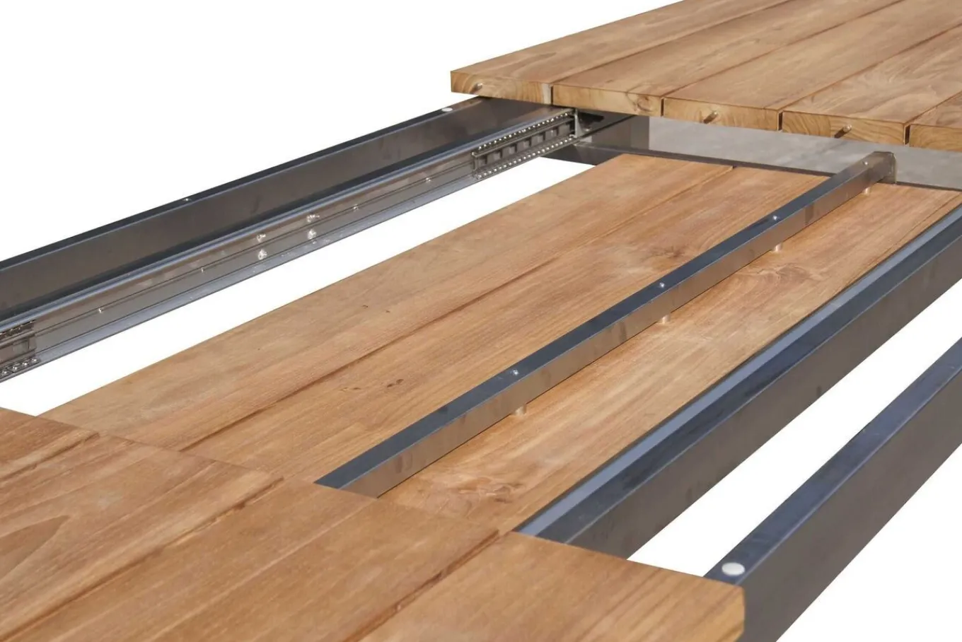 Best Garten-Essgruppe, Edelstahl/Teak, 220/340 x 100 cm, 6 Freischwinger, silber, Tischplattedicke 3cm, FSC®-zertifiziertes Produkt Garten-Essgruppen|Edelstahl-Gartenmöbel