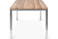 Hot Garten-Essgruppe, Edelstahl/recyceltes Teak, Tisch 180 x 90 cm, 6 Klappstühle, schwarz, FSC®-zertifiziertes Produkt Garten-Essgruppen