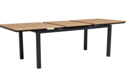 Clearance Garten-Essgruppe für 6 Pesonen, anthrazit matt, Alu/Textilene, Tisch 180/240 x 100 cm, stapelbare Sessel, FSC®-zertifizertes Produkt Garten-Essgruppen|Aluminium-Gartenmöbel