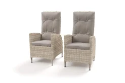 Clearance Garten-Essgruppe für 6 Personen, dessert-beige, Alu/Polyrattan, mit Feuertisch 200 x 100 cm, UV- & witterungsbeständig Garten-Essgruppen|Aluminium-Gartenmöbel