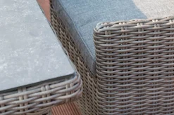 Clearance Garten-Essgruppe, grau, Polyrattan, Tisch 180x120cm, Spraystone, 8mm, 6 Dining Sessel, verstellbar Polyrattan-Gartenmöbel|Garten-Essgruppen