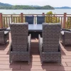 Clearance Garten-Essgruppe, grau, Polyrattan, Tisch 200 x 95 cm, 6 Sessel, verstellbar Polyrattan-Gartenmöbel|Garten-Essgruppen