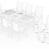 Sale Garten-Essgruppe mit 8 Sesseln, xerix/anthrazit, Alu/Textilene, ausziehbar & stapelbar, witterungsbeständig, hohe Belastbarkeit, pflegeleicht Garten-Essgruppen|Aluminium-Gartenmöbel
