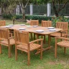 Online Garten-Essgruppe, natur, Akazie, Ausziehtisch 150/200 x 90 cm, 8 Armlehnensessel, FSC®-zertifiziertes Produkt Garten-Essgruppen|Akazien-Gartenmöbel