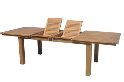 Garten-Essgruppe, natur, Akazie, Ausziehtisch 180/220/260 x 100 cm, 8 Gartenstühle, FSC®-zertifiziertes Produkt Akazien-Gartenmöbel