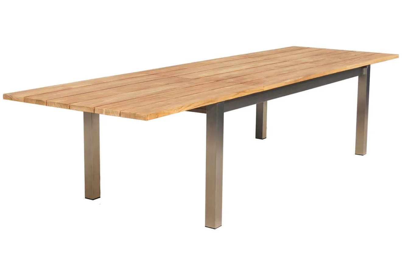 New Garten-Essgruppe, natur/anthrazit, Edelstahl/Textilene/Teakholz, Ausziehtisch 220/340x100cm, 6 Diningsessel, FSC®-zertifiziertes Produkt Edelstahl-Gartenmöbel