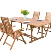 Online Garten-Essgruppe, natur, Akazie, Ausziehtisch 150/200 x 90 cm, 4 Klappstühle, klappbar, FSC®-zertifiziertes Produkt Garten-Essgruppen|Akazien-Gartenmöbel