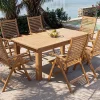 Hot Garten-Essgruppe, natur, Akazie, Ausziehtisch 180/220/260 x 100 cm, 6 Klappstühle, FSC®-zertifiziertes Produkt Garten-Essgruppen|Akazien-Gartenmöbel