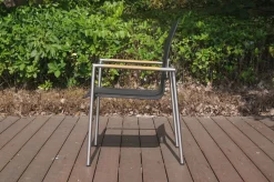 Clearance Garten-Essgruppe, natur/anthrazit, Edelstahl/Textilene/Teak, Ausziehtisch 150/200x90cm, 6 Diningsessel Garten-Essgruppen|Edelstahl-Gartenmöbel